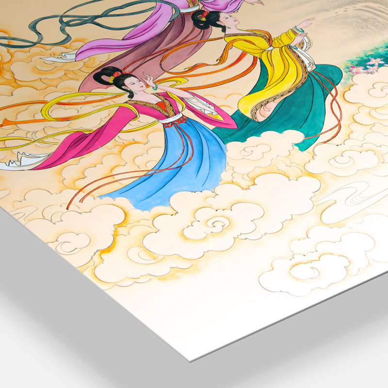 Chinois classique, reproduction d’art, Bois, H 12 po x l 20 po x p 1 po