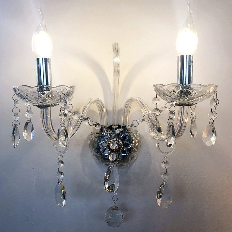 Angelos Glass Candle Wall Light