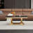 Skailar Pedestal Coffee Table,Faux Marble Top Metal Base-61140929-61140928