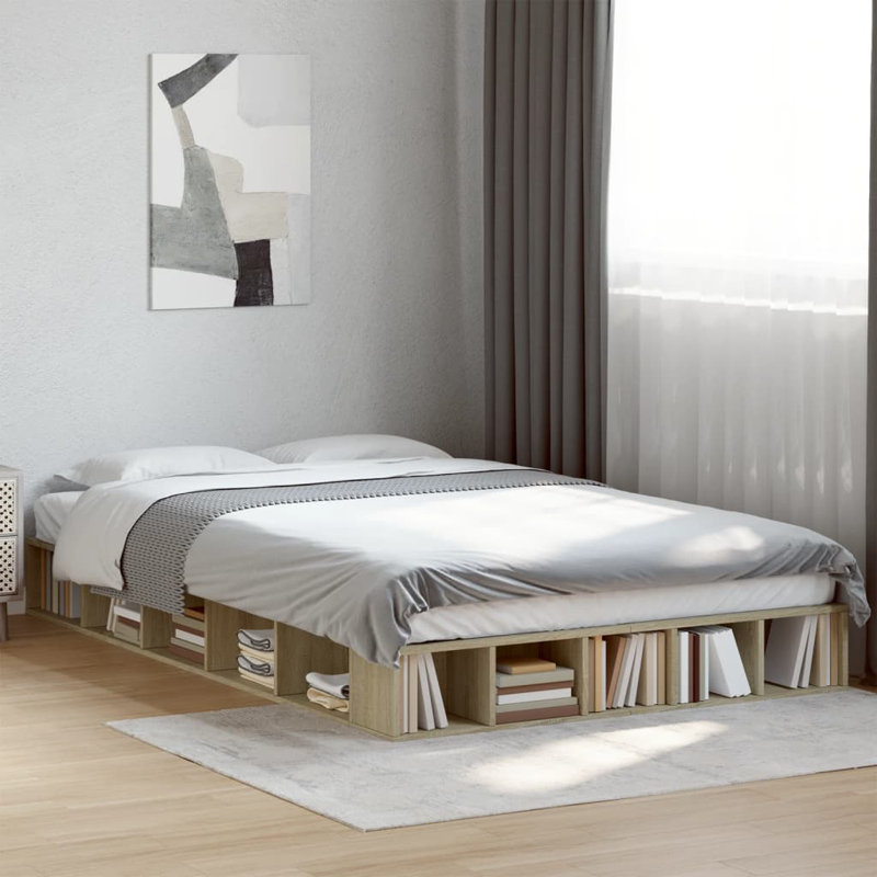 Vidaxl Bed Frame Engineered Wood, Sonoma Oak, 120 x 200cm