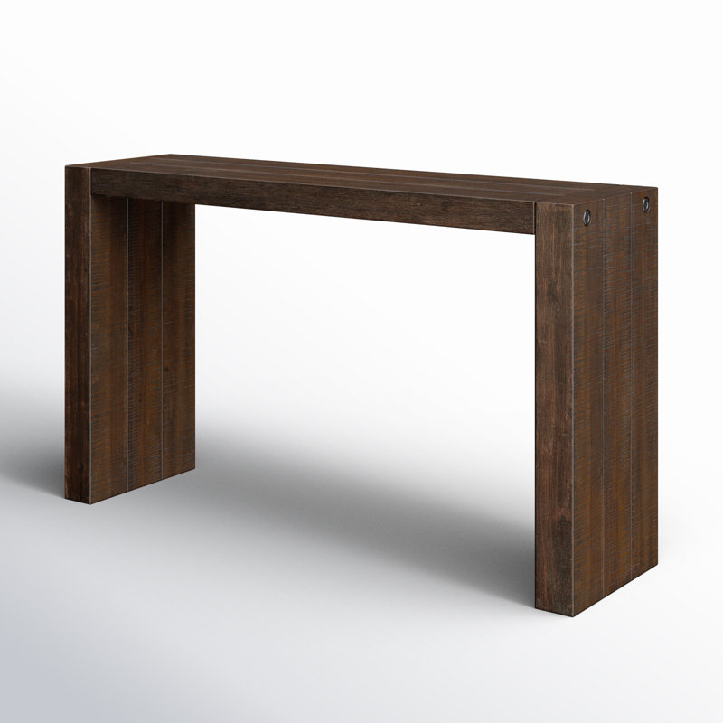 Finnegan Brown 54"W U-Shaped Console Table, Walnut, 32" H x 54" W x 15" D
