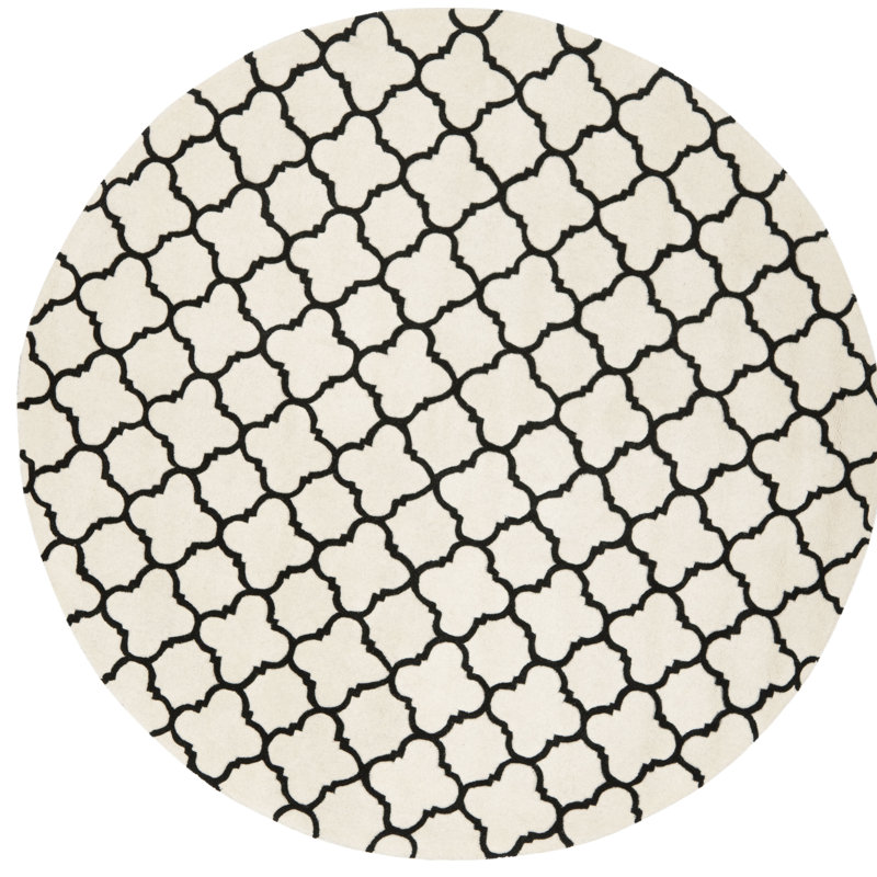 Carolene Hand Tufted Wool Geometric Rug, Round 7'