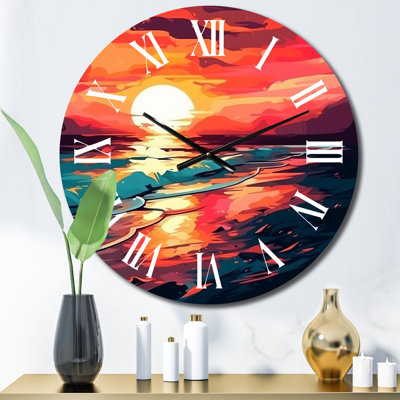 Horloge murale Sunset On The Beach