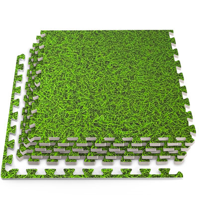 HomeCube USA 3/8 Inch Thick Interlocking Wood Grain Foam Floor Tiles for Home, Office, Workout Equipment Space, Commercial Areas, Anti-Fatigue Flooring Padding 24x24 in. 16 SQ Ft.