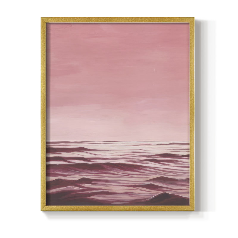 «Playa Rosa I», reproduction encadrée - bois massif, H 30 po x l 24 po, Doré