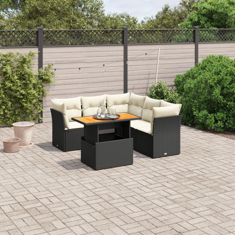 Ensemble de canapé de jardin Vidaxl, Noir