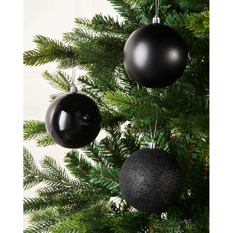 11cm Solid Colour Plastic / Acrylic Bauble, Black