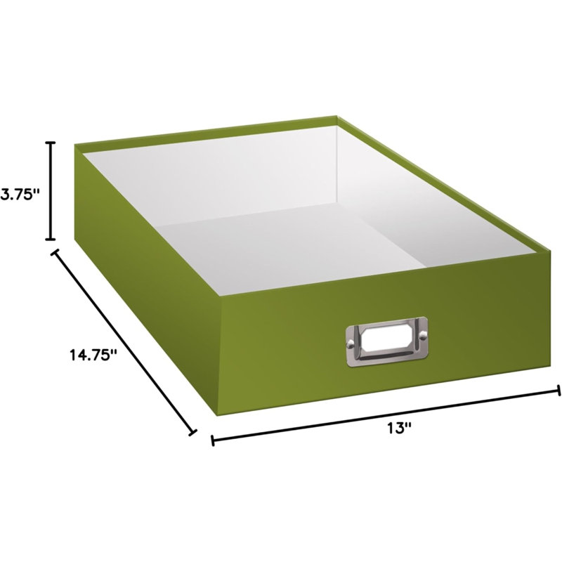 Boîte de rangement Bright, Vert printemps, H 3,75 po x l 13 po x P 14,75 po