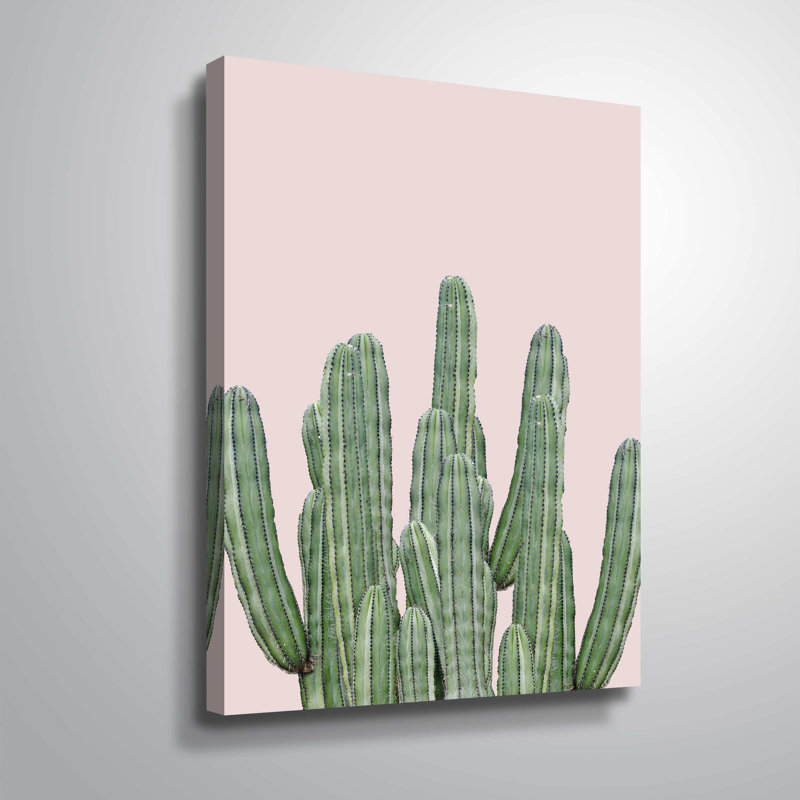 «Cactus on Pink», impression sur toile tendue, H 14 po x l 18 po x p 2 po, Toile tendue
