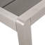 Banc de salle à manger d'extérieur moderne en aluminium avec siège en faux bois, gris et argent