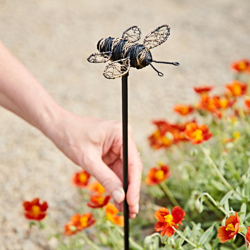 Recycled Metal Bee Garden Stake