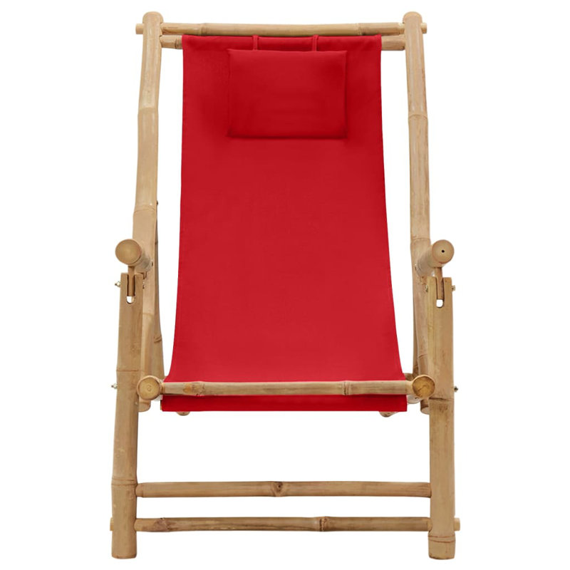 Minonk 106cm Long Reclining Bamboo Single Chaise, Red