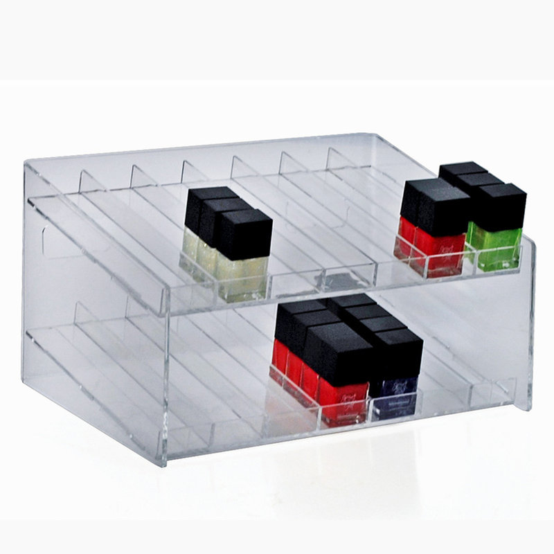 Two-Tier 14 Compartment Display, 7-Comp per Tier. Dimensions: 12" W x 8.5" D x 6.5" H