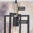 15" Pendant Light + Open Design, Bleached Oak Wood Finish + Sandblasted Black Finish