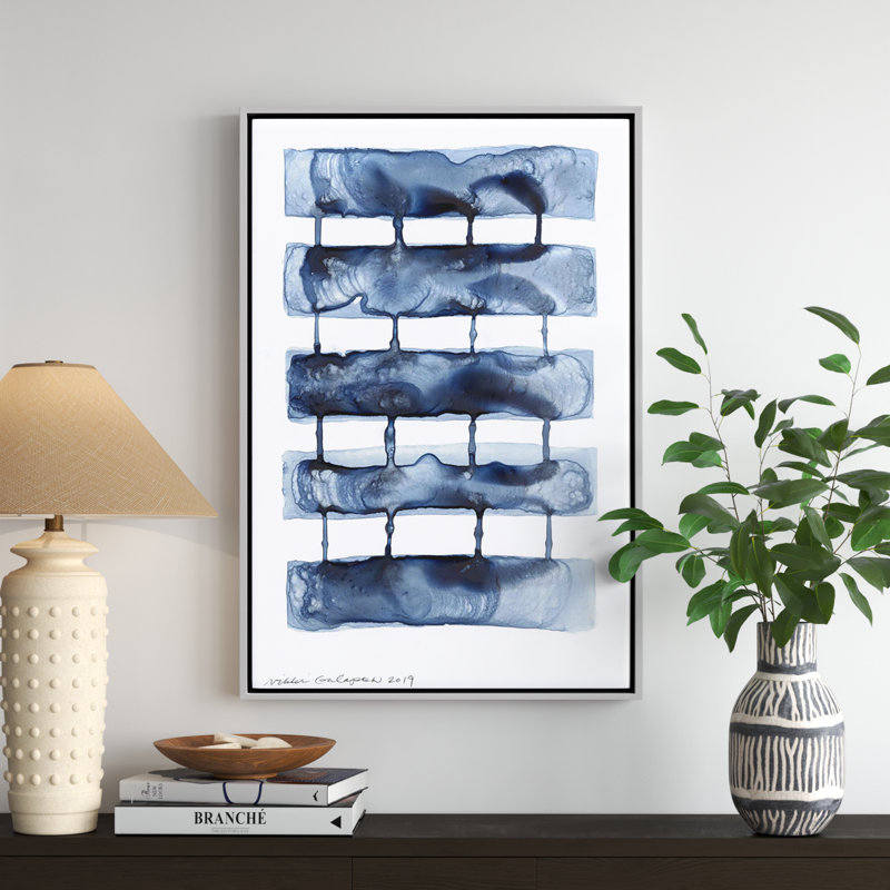 Gareth Stitched Together I by Nikki Galapon - Solid Wood Rectangle Print Single Piece Item on Canvas, Silver Framed Canvas