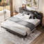 Industrial Bed Frame With Storage Headboard-2085506622-2085506610