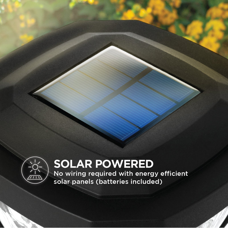 Solar Powered Integrated LED Fence Post Cap Light 4 In. X 4 In. with Base Adapter Included Pack