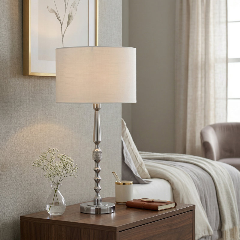 62.5cm Metal Table Lamp, chrome