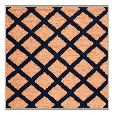 Machine Washable Trellis Orange Area Rug