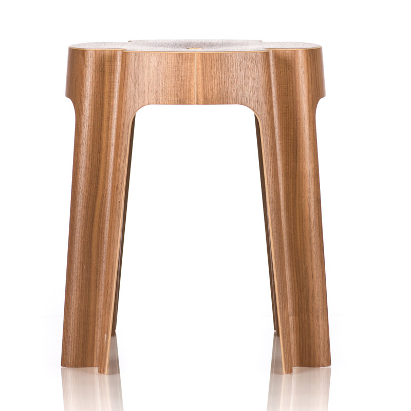 Manufactured Wood Accent Stool, Walnut