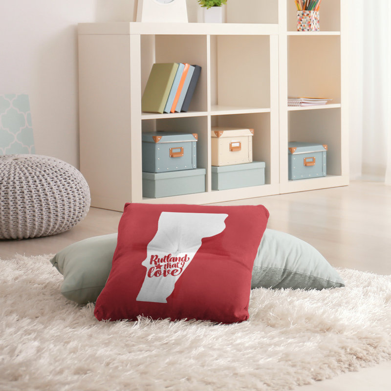 Coussin de plancher touffeté, 30 po x 30 po, Rouge, Rutland