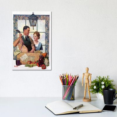 Couple Uncrating Turkey by Norman Rockwell - 1 Piece Wall Art on Canvas