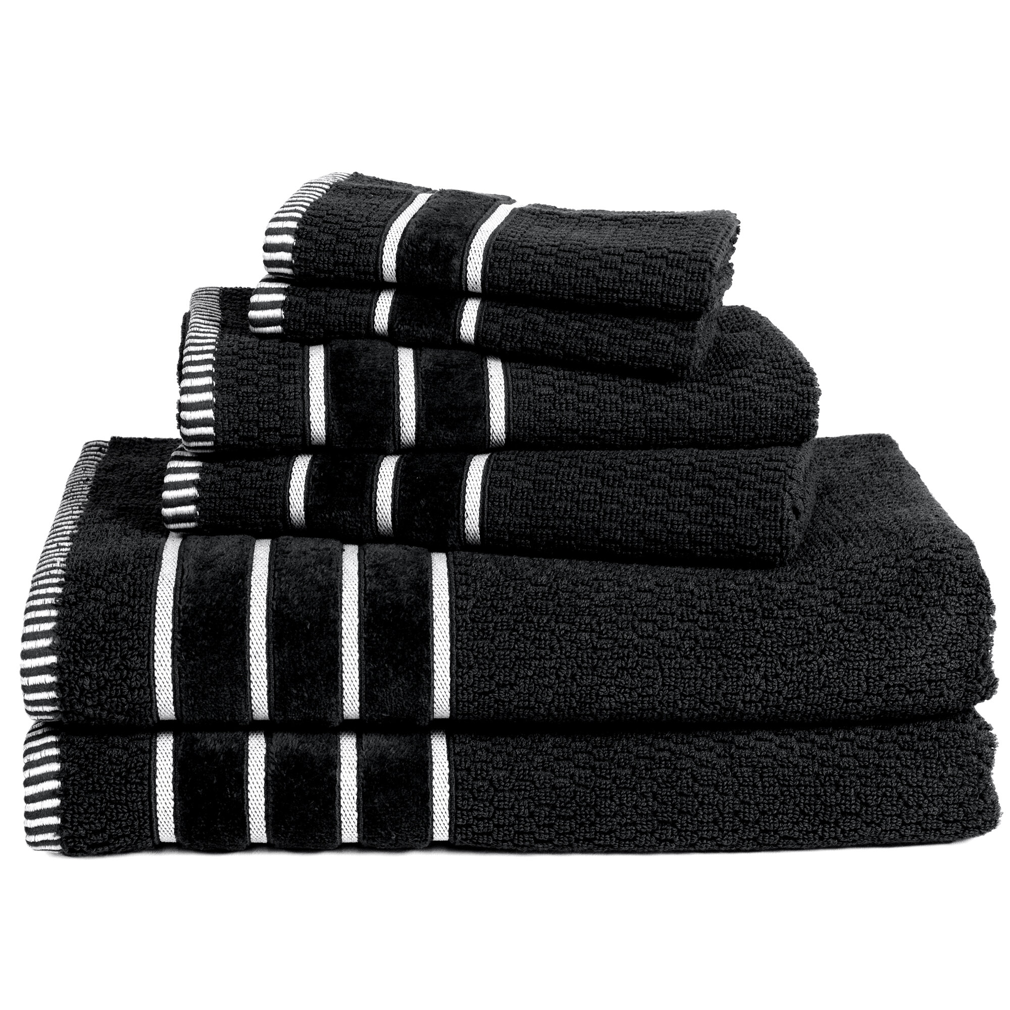 Gracie Oaks Jaiel 6-Piece Cotton Towel Set - with 2 Bath Towels, 2