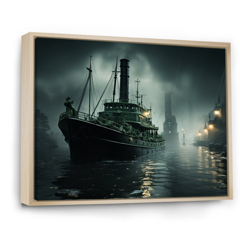 Port Port Journey - Nautique et plage, art mural, salon, H 12 po x l 20 po x P 1 po, Cadre naturel flottant