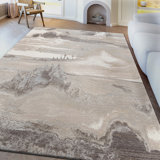 High-Quality Hand-Knotted Beige And Light Grey Area Rug