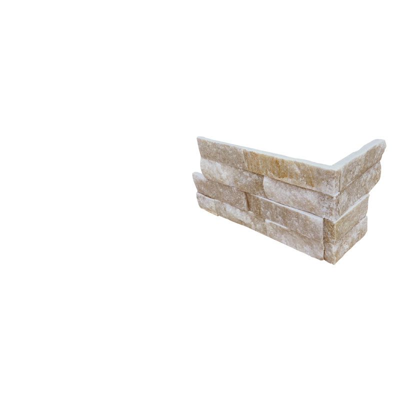 Stonecrest 6 in. x 18 in. Split Face Natural Stone Ledger Corner Wall Tile, Auric Gold