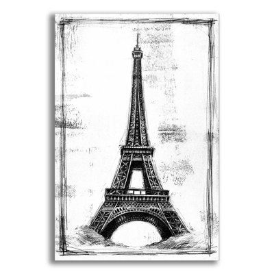 Art mural en verre rouge «European Icon Blueprint I» par Ethan Harper