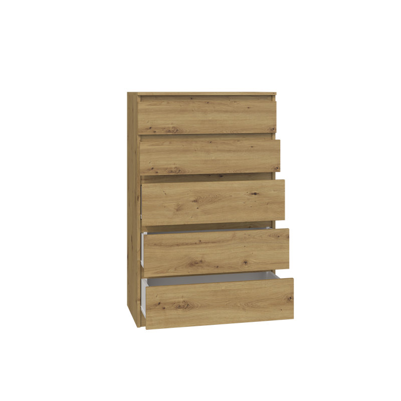 Tonya 5 Drawer 70cm Chest of Drawers, Artisan Oak