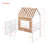Metal Twin Loft Bed with House Roof, Window, Full Guardrail & Built-in Ladder, Sturdy Playhouse Style Loft Bed for Bedroom-2028279999