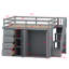 Lit mezzanine peu encombrant avec armoires encastrées, armoires et tiroirs-603196139