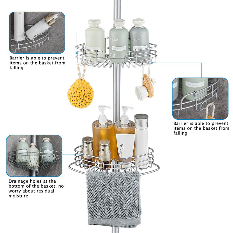 Stainless Steel Shower Caddy, Silver