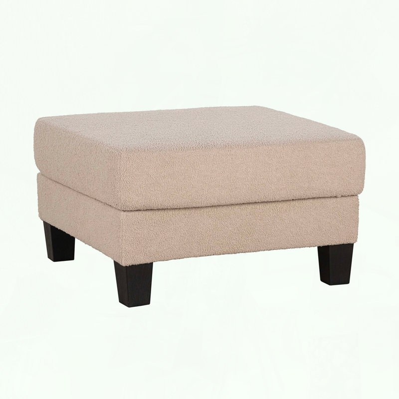 Repose-pieds carré contemporain avec rangement beige, Beige