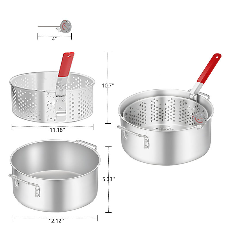 Ensemble de casseroles et de paniers en aluminium 10 pintes
