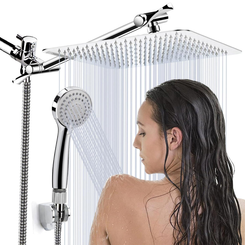 Ensemble de pomme de douche haute pression avec bras d'extension de 11 pouces