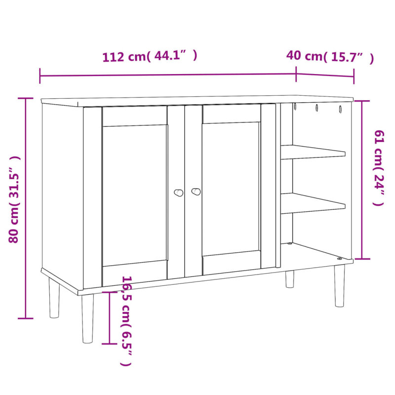 Myroslav 112cm Sideboard, Brown