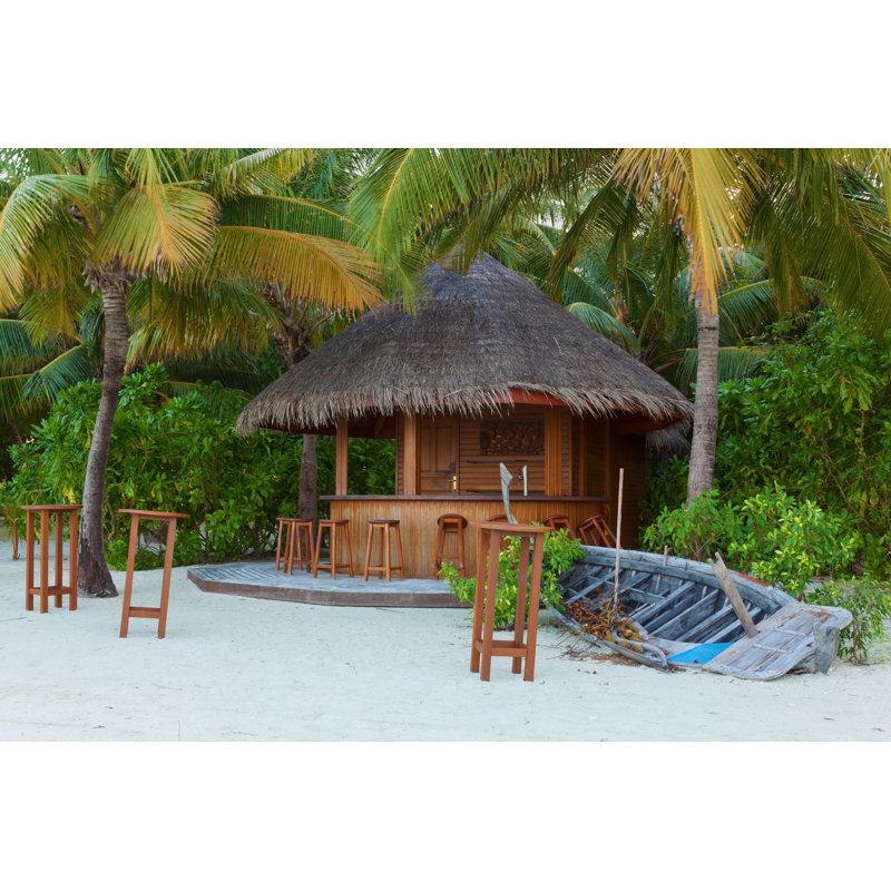 Tropical Beach Bar - Wrapped Canvas Print, 30cm H x 46cm W x 3.8cm D