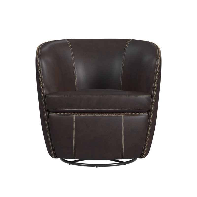 Chaise pivotante Vadwala, Similicuir brun