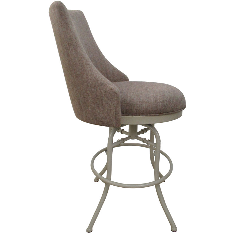 Tabouret de bar et de comptoir pivotant Rabindra, Beige, Beige bassin, Tabouret de bar (siège d'une hauteur de 30 po)