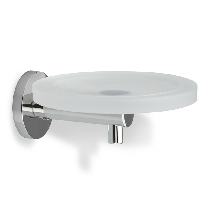 Porte-savon mural rond en verre Venus
