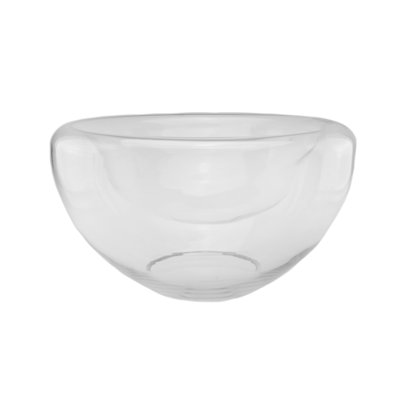 Transparent Glass Pillar Candle Holder with Concave Interior