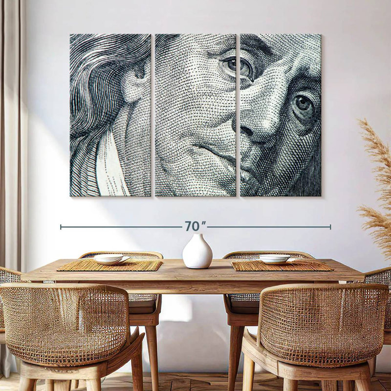 Leisha Benjamin Franklin Face, 42" H x 65" W