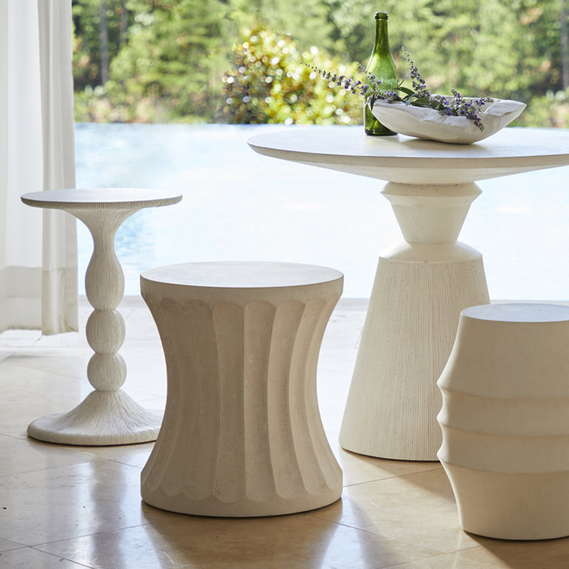 Cast Stone Tern Side Table, Natural