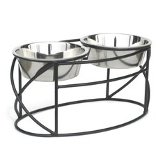 Baron. Wrought Iron Metal Elevated Dog Bowl Stand. S - L , XL Dog