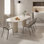 Matte Stone Dining Table with Roman Column Legs