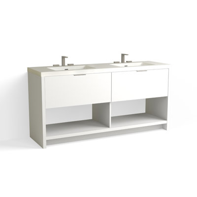 Vista 72" W Freestanding Double Bathroom Vanity
