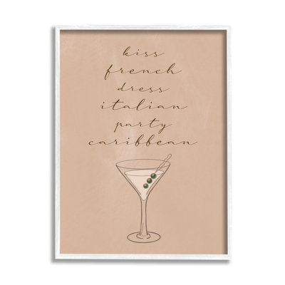 Verre à martini Kiss French Dress Italian Party Caribbean par Birch & Ink - impression